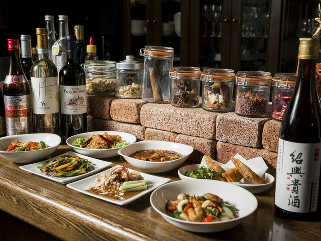 お食事とお料理の合わせた写真です