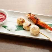 ホタテと天使の海老のセットです