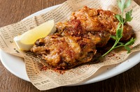 スパイスに漬け込んだチキンをパリッと香ばしく揚げています。
