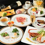 本日の前菜・本日の一品・伊勢海老鉄板焼き・厳選野菜・厳選ステーキ80ｇ（お肉の種類でお値段が変わります）・ライス又はガーリックライス・スープ・デザート・ドリンク