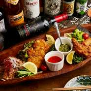 伝説の唐揚げ、チキンナゲット、フライドチキンに嬉しいポテト付き♪
