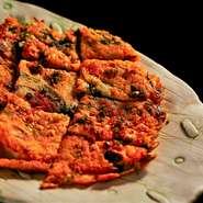 海鮮たっぷりのチヂミピリ辛ダレでお召し上がりください。