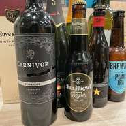 黒毛和牛に合うワインを置いてます！
クラフトビールもころころ変わっていますのでぜひ！