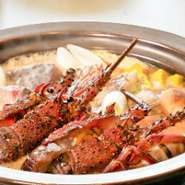 伊勢海老と鮮魚の海鮮鍋が味わえる当店最上級の贅沢な宴会コース