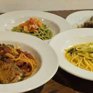 淡路島生パスタ12月のメニューは◎うにの酒粕和風パスタ◎サーモンとトマトのジェノベーゼパスタ◎ふわふわチーズと牛ラグーのボロネーゼパスタ◎冬のプッタネスカパスタをご用意！