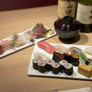 大将オススメ7150円コース。ボリューム満点です！
先付け／お造り十点／握り十貫 ／巻物1本／吸い物
