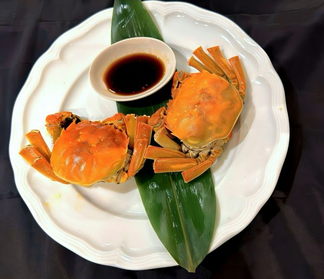 上海蟹の姿蒸し