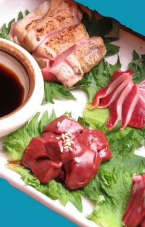 鶏刺し4種盛り
