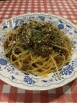 ボロネーゼ(ソースは国産牛肉100% 乾麺100gで茹で上がり約180g)
麺大盛り(乾麺150g)は120円アップ