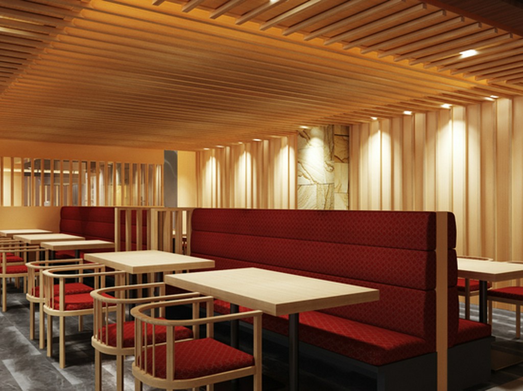 木を基調とした店内