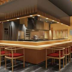 カウンター席では料理人との会話も楽しめる。