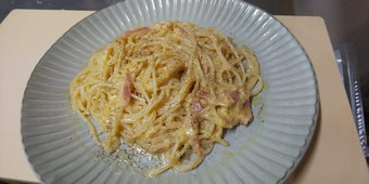 自家製パンチェッタのカルボナーラ