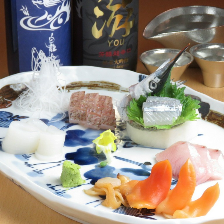 天然魚の御造り盛り合わせ