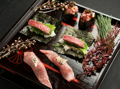 肉寿司としゃぶしゃぶだけでなく、すべてのメニューに和牛を使用『肉寿司としゃぶしゃぶの懐石コース』