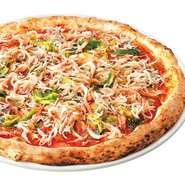 （海老・ツナ・キャベツ・トマト・アンチョビ・オレガノ・ニンニク・モッツァレラ・粉チーズ・クリーム・ホウレンソウ・魚醤）

S…2,585円
M…2,915円
L…3,245円