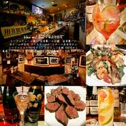 隠れ家のようなバー テーブルチャージ無しで老舗ならではの雰囲気と豊富な料理とワイン ウイスキーカクテルの品揃え [ワイン持ち込みok1本1000円] 桜の時期は釜川ぞい店の前 野外テーブルでも楽しめます
