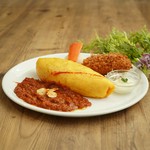 オムライスとカニクリームコロッケのセット
