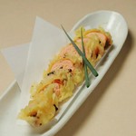明太子を丸ごと１本天ぷらにしました。『新食感』