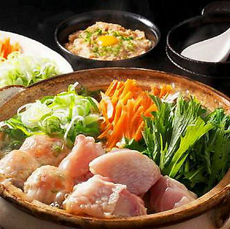 地鶏と水菜の白湯鍋