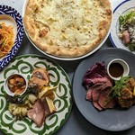 【メッセージプレート付き】前菜盛りにピッツァにパスタ、メインは十勝牛＆琉香豚のチーズロースト！