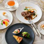 前菜・スープ3種より選択・メイン(お魚orお肉)
季節のデザート、パン、コーヒーor紅茶、ソフトドリンクバー付きになります。
