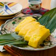 登米市の木漏れ日農園の「もみじ卵」を使用した人気の玉子焼きは、卵のピュアな味わいに、だしの旨みが入り抜群のおいしさ。和食店ならではの玉子焼きに虜になる人続出です。

