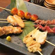 もも・砂肝・ささみ・なんこつ・皮・レバー・ぼんぢり・手羽先など種類の多さもウリです！