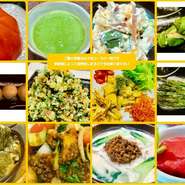 女性だけで旬のお野菜を食べ尽くすコースです。