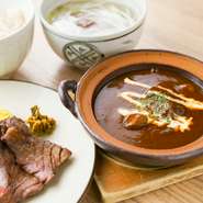 ◆牛たん焼 （塩.2枚） ◆牛たんシチュー ◆麦めし
◆特製和風テールスープ ◆漬物 ◆とろろ ※とろろ抜きは150円引き