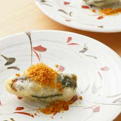 揚げピータンのからすみかけ