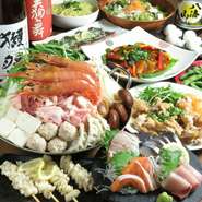 市場直送の鮮魚を使ったお刺身盛り合わせ等全10品の贅沢プランです