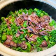 季節の土鍋ご飯｢菜の花とホタルイカ｣