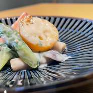 季節野菜とフルーツの白和え