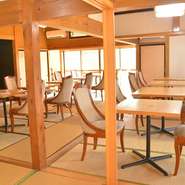 歓送迎会は古民家を改装した風情ある和食レストラン「蒼囲」で！お座敷広間は貸切にも最適です。料理人が作る和食料理を名物佐渡うどんと一緒にお楽しみ下さい