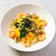 10/1～10/15
海老とミックス木ノ子 バター香る和風スパゲッティー

10/16～10/31
パンプキンのクリームパスタ リングイネ