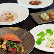 厳選素材で織りなす前菜に、魚料理、パスタ、メインの肉料理、デザート、カフェの内容でお届けするSalvatoreの贅沢コースです。
コースは、2名様より承ります。