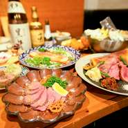 一番人気の飲み放題付き贅沢プラン！ホロホロの茹で牛タンを始めとした牛タンの逸品に生牡蠣や牡蠣フライなど、大粒の牡蠣を使用した豪華コース♪牛タン刺しなど、宴会で大人気なメニューもご用意しております！