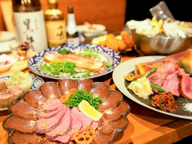 【五樹-Itsuki-プラン】三陸牡蠣×牛タン逸品×味噌ひつまぶし【5500円】3時間飲み放題付き