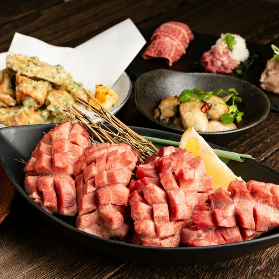 『六花-Rikka-』 厚切り牛タン×特選タン刺し×豪華肉寿司【3H飲み放題付き】