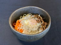 Korean mixed rice bowl with white bait