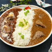 ランチ人気NO.1はチャンピオン黒毛和牛の牛すじカレー＆ビーフシチュー！


