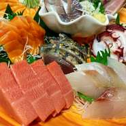 その時の旨い鮮魚を提供。(仕入れにより提供できない場合がございます)