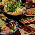 季節を感じながら博多道場の大人気メニュー・自慢の九州料理を存分に楽しめるコース！お酒がすすむ！