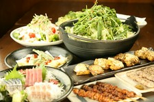 選べるメインのついた博多道場の贅沢な料理コース