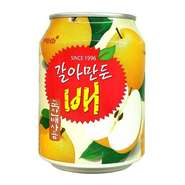 韓国産なしをすりおろしたピューレを入れ、梨の食感も楽しめる甘い梨の果汁がフルーティーなジュースです。