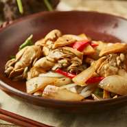 牡蠣の鉄板焼き