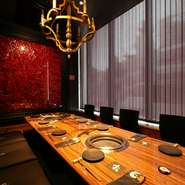ほぼすべてが個室のため、プライベートなひと時をゆったりとお過ごしいただけます。家族のだんらんやビジネスシーンにもオススメ。