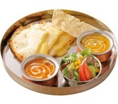 ポークカレー 野菜カレー ナンorチーズナンorライス サラダ パーパル 選べるドリンク