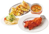 選べるカレー（ひき肉のカレーorチキンとナスカレーorシーフードカレー）タンドリーチキン ナンorライス パーパル サラダ