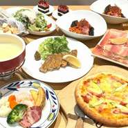 120分飲み放題￥3800(税込)3日前まで予約。2名様から
料理7品（デザート含む）季節によりメニュー変更あり